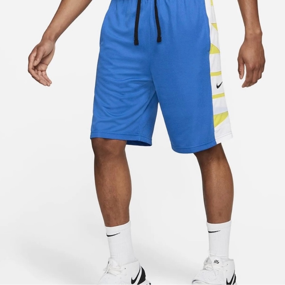 Nike Dri-Fit-Basketball shorts- Blue,Yellow & White-XXXL